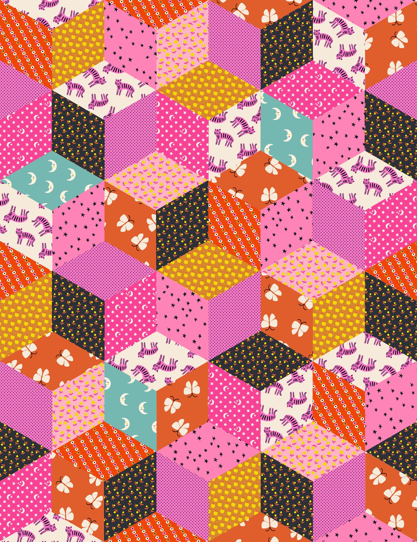 Oh Lucky Lucky - Tumbling Blocks - Lucky Pink