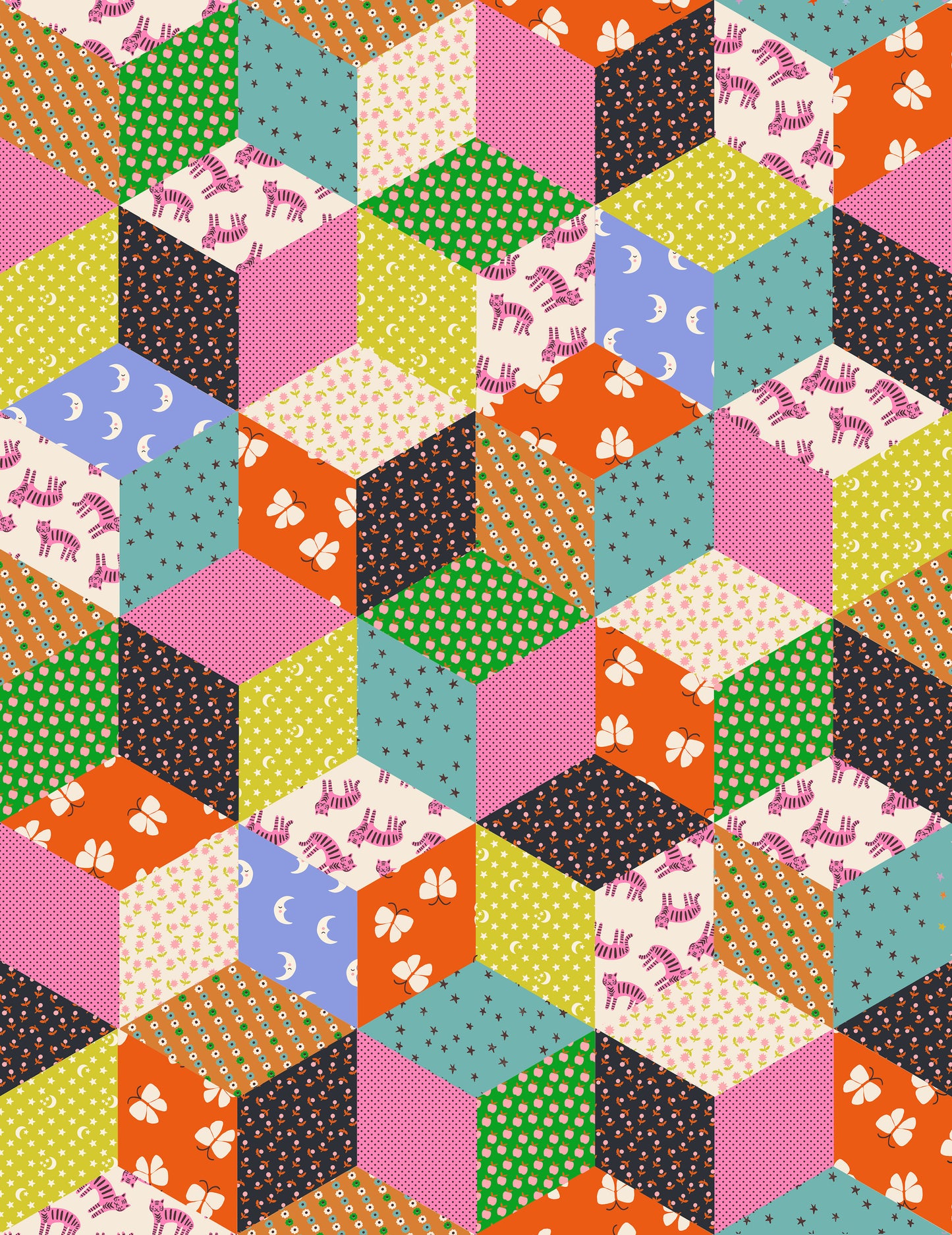 Oh Lucky Lucky - Tumbling Blocks - Vivid