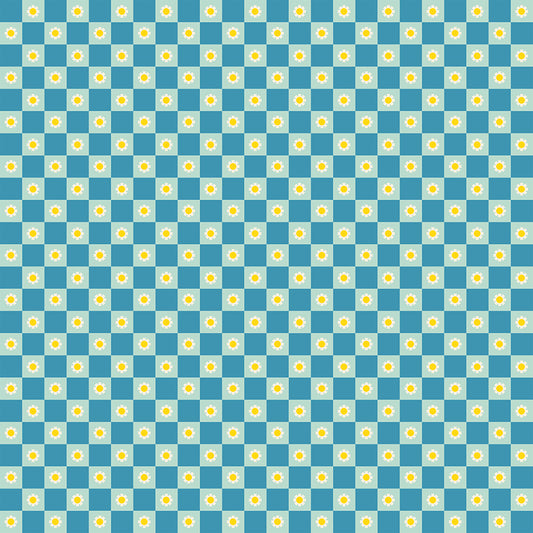 Animal Animal - Flower Check - Vintage Blue