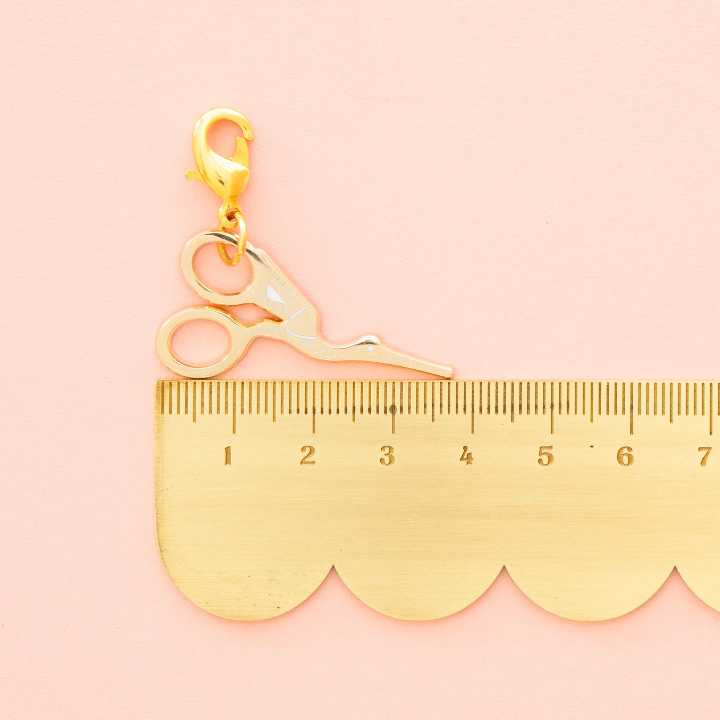 Gold Stork Scissor Zipper Charm