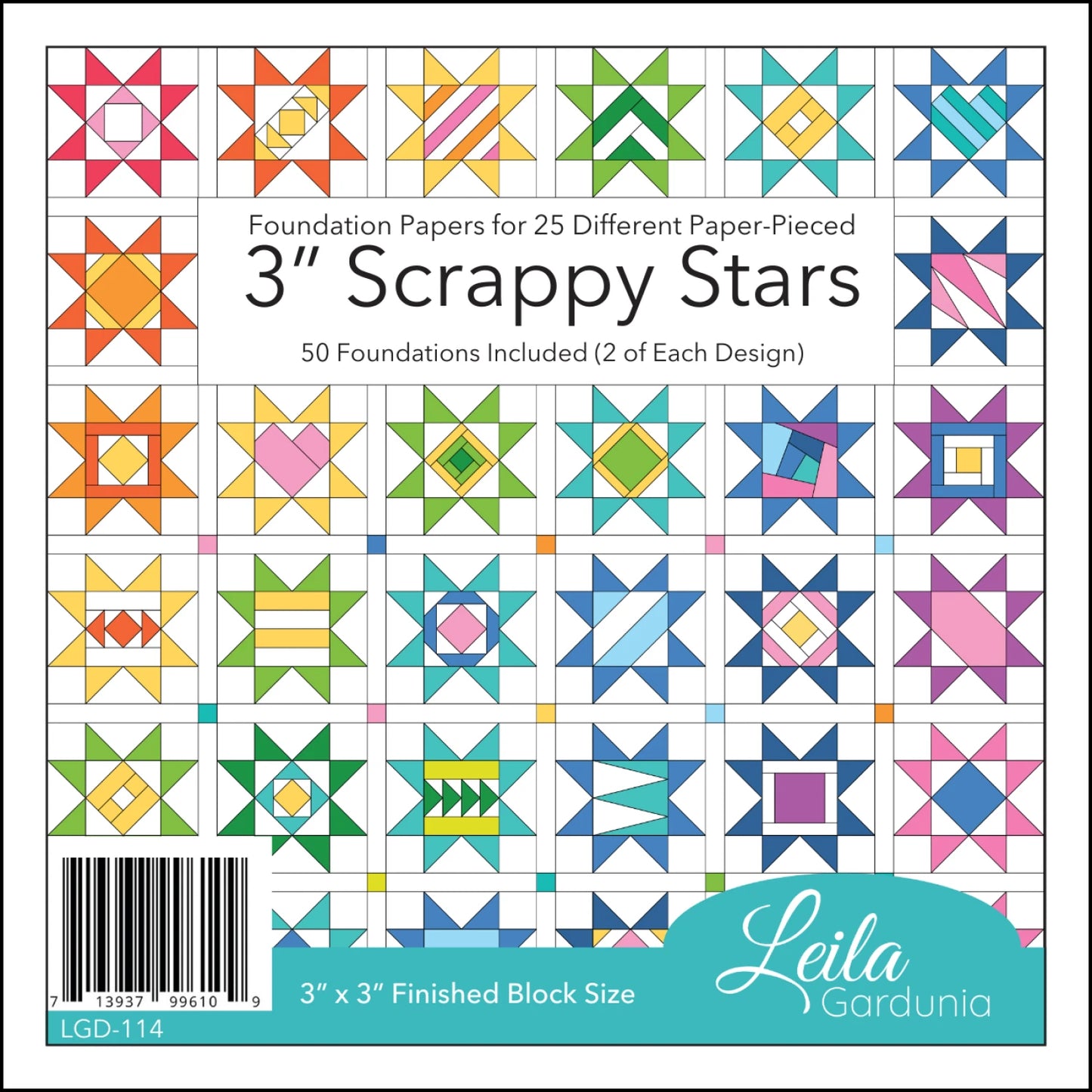 Scrappy Stars 3" Foundation Paper Piecing Pad - Leila Gardunia
