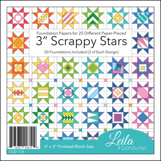 Scrappy Stars 3" Foundation Paper Piecing Pad - Leila Gardunia