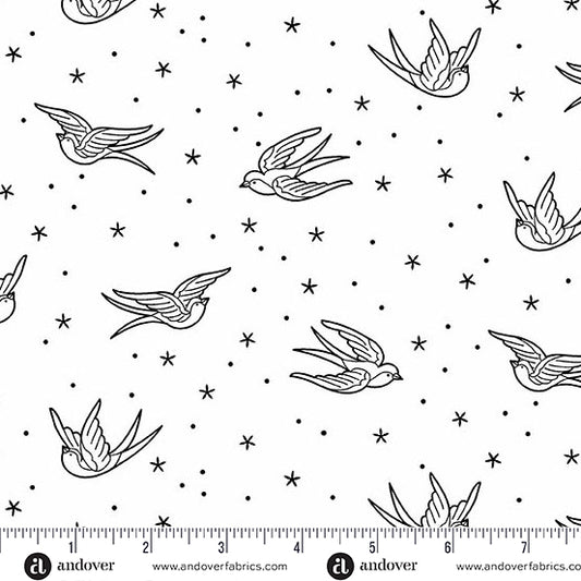 Perfect Day by Libs Elliott - Swallows - White