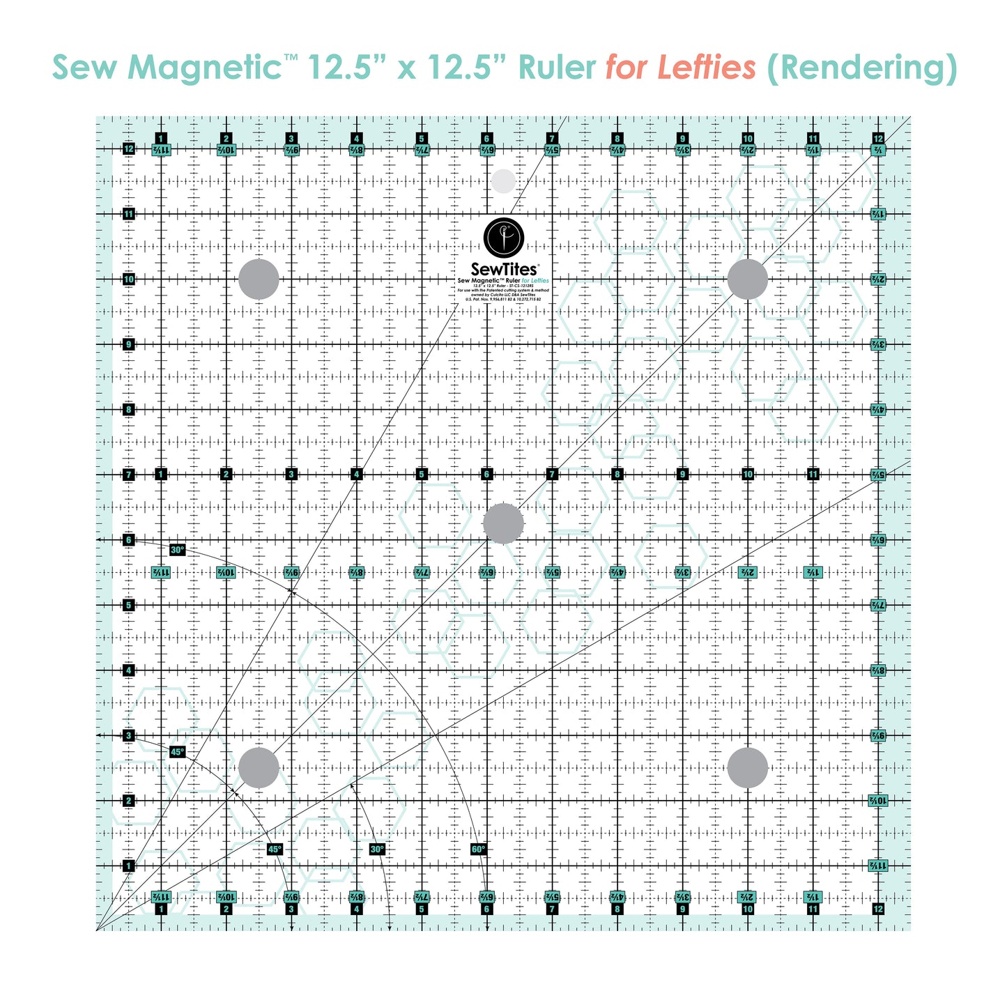 PRE-ORDER: Sew Magnetic 12.5" x 12.5" Ruler