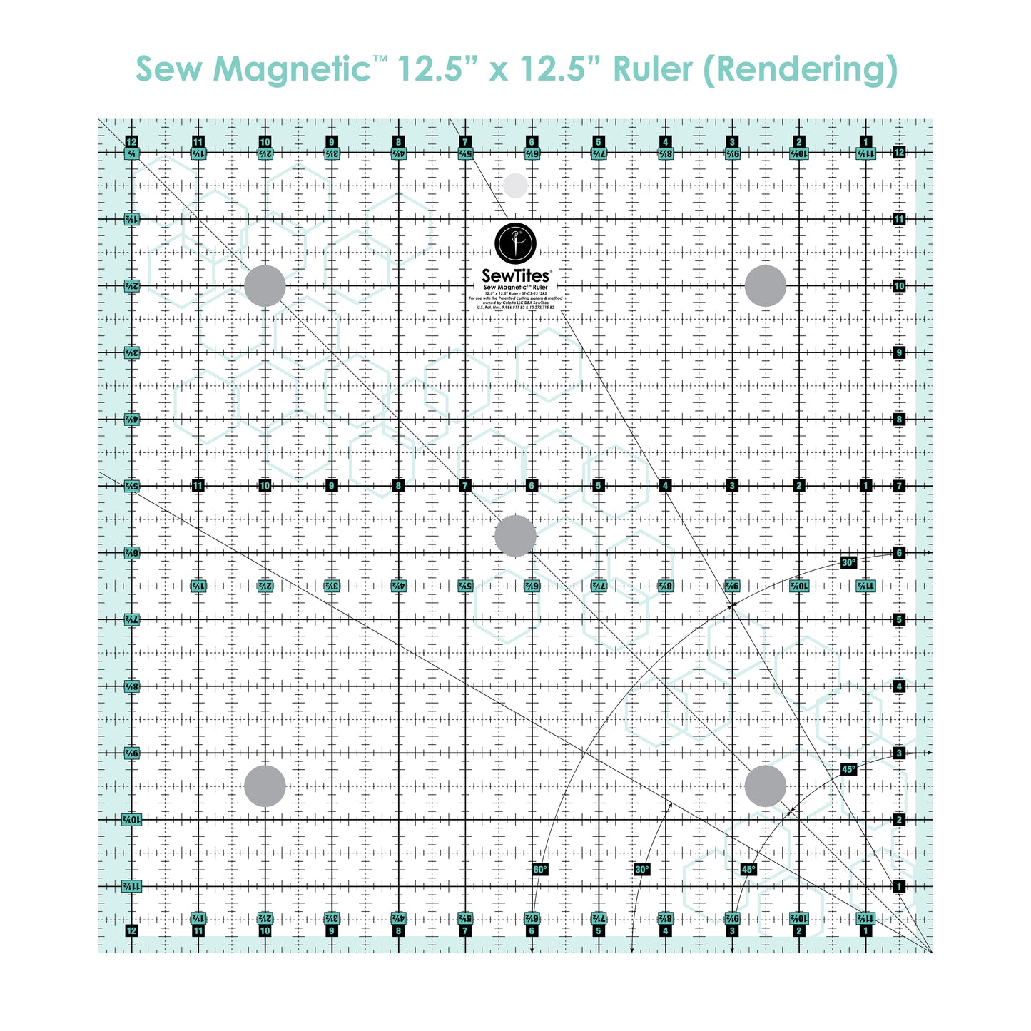 PRE-ORDER: Sew Magnetic 12.5" x 12.5" Ruler