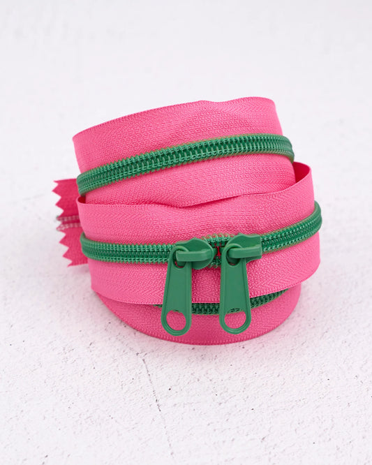 Renaissance Ribbons Zipper - Dragonfruit - 4 yards