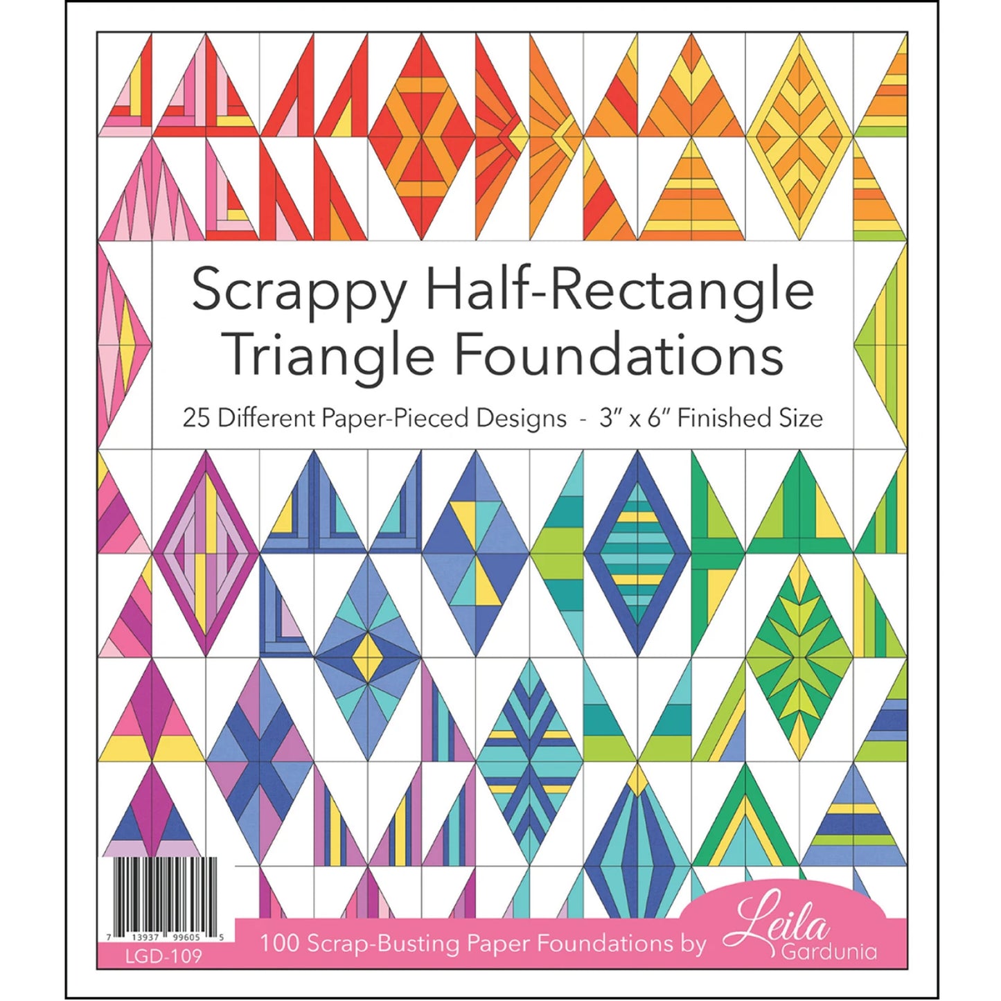 Scrappy Half Rectangle Triangles Foundation Piecing Pad - Leila Gardunia