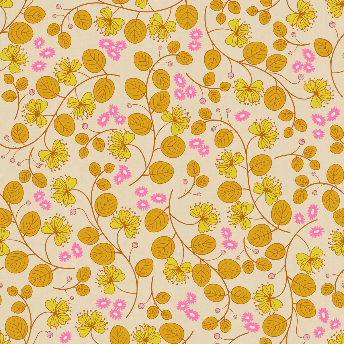 LoFi Linens - Caper Floral - Parchment  **PRE-ORDER**