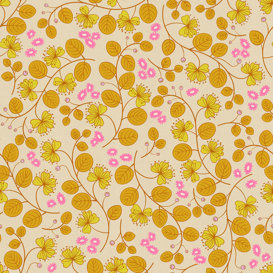 LoFi Linens - Caper Floral - Parchment  **PRE-ORDER**