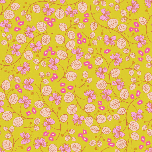 LoFi Linens - Caper Floral - Citron  **PRE-ORDER**