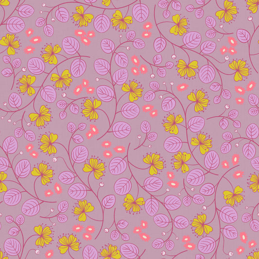 LoFi Linens - Caper Floral - Pale Lilac  **PRE-ORDER**
