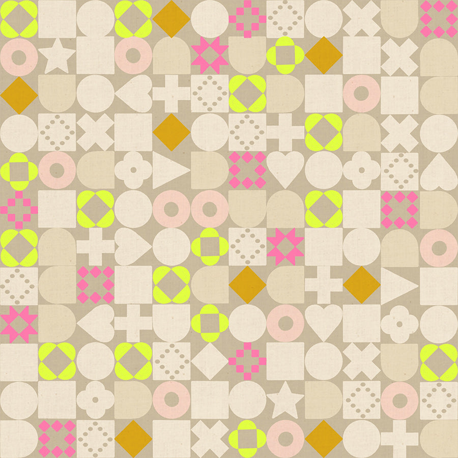LoFi Linens - Blocked - Khaki  **PRE-ORDER**