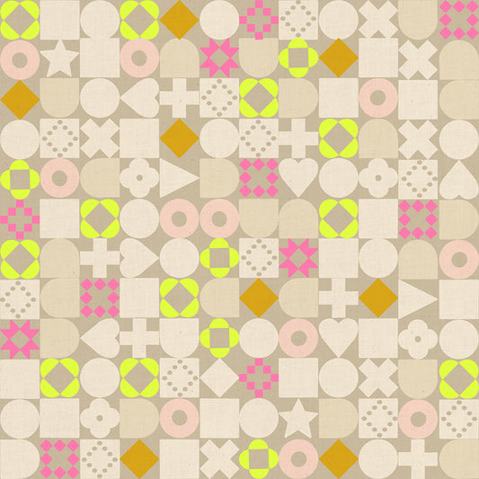 LoFi Linens - Blocked - Khaki  **PRE-ORDER**