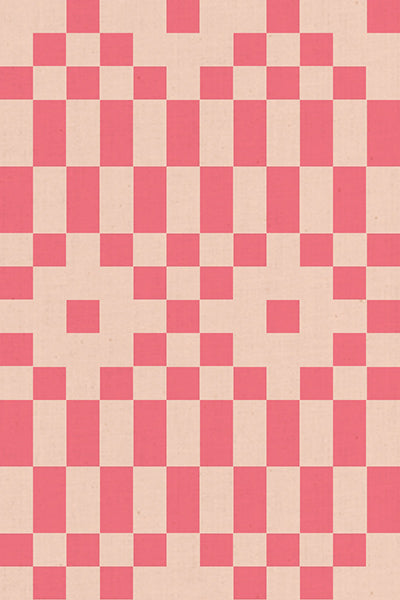 LoFi Linens - Bitmapped - Neon Coral  **PRE-ORDER**