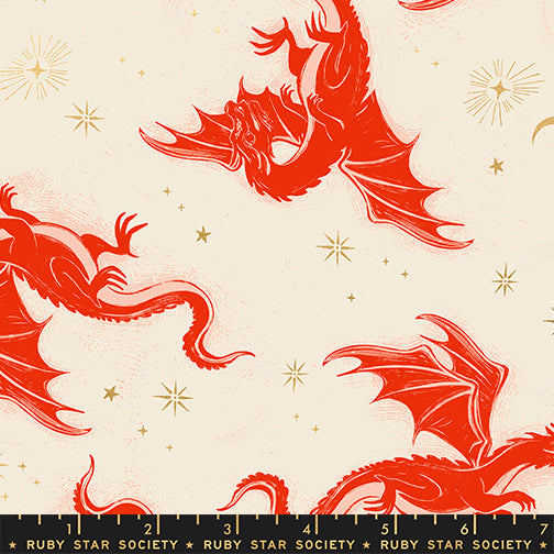 Fire Glow - Etched Dragons - Poinsettia