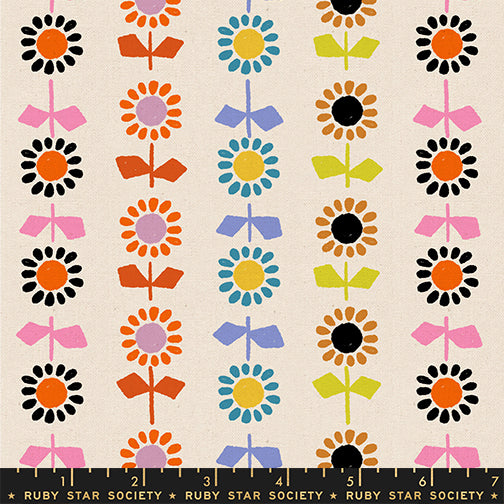 Catnap - Daisy Stripe CANVAS - Natural